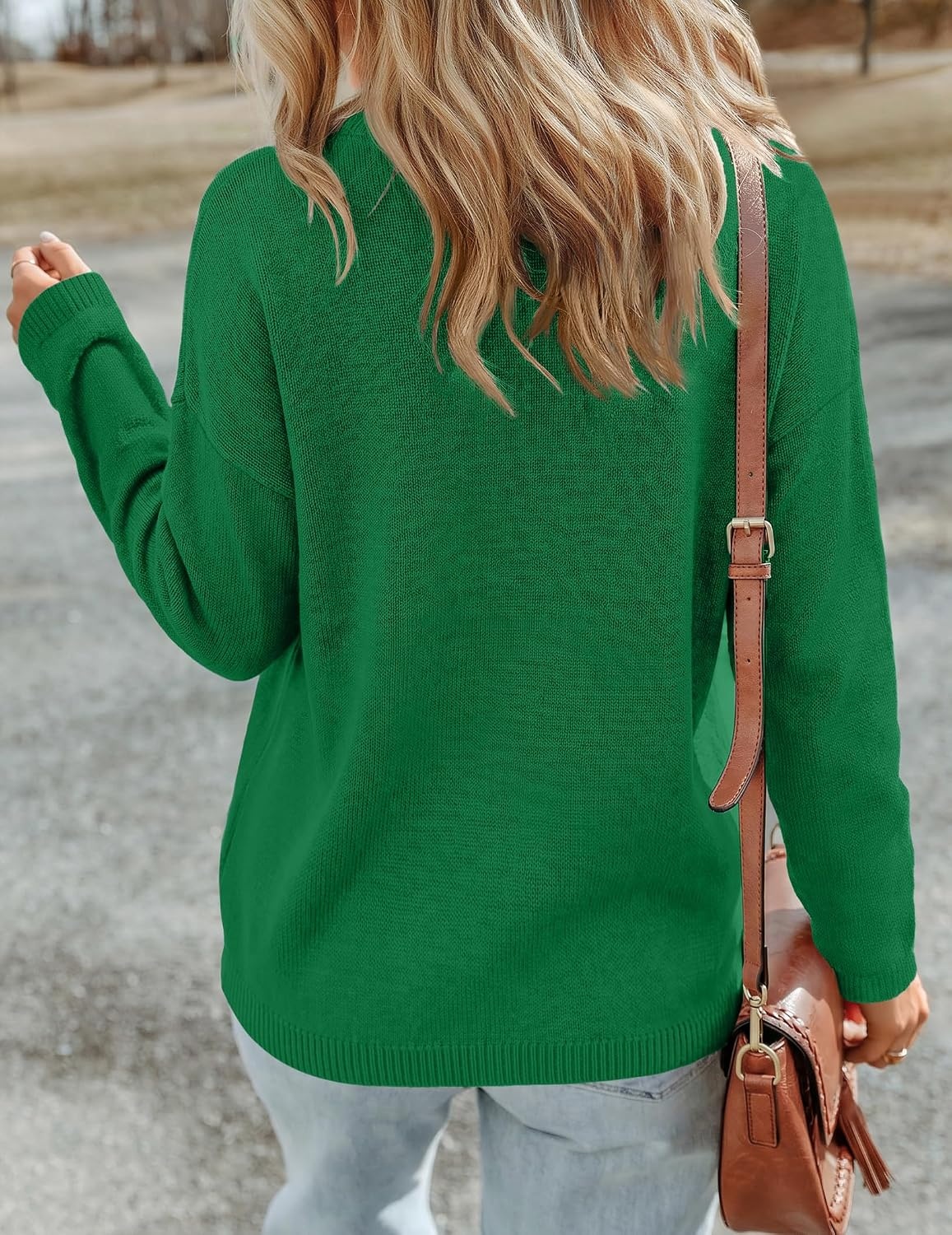 image:imageZeagoo Sweaters for Women Fall Outfits Trendy 2026 Long Sleeve Shirts Bussiness Casual Knit Pullover Sweater TopsBsolid Green Long Sleeve