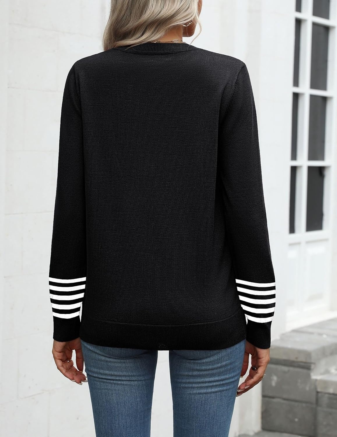 image:imageZeagoo Womens Sweaters Long Sleeve Tops Classic Fall Clothes Crewneck TopsBlacktz256