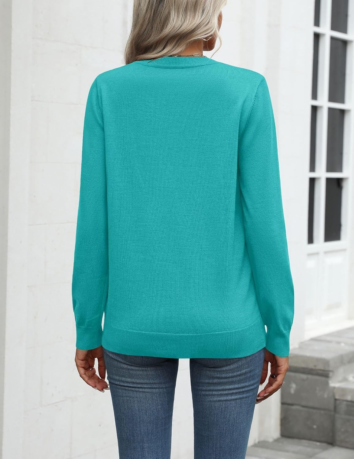 image:imageZeagoo Womens Sweaters Long Sleeve Tops Classic Fall Clothes Crewneck TopsDiving Blue