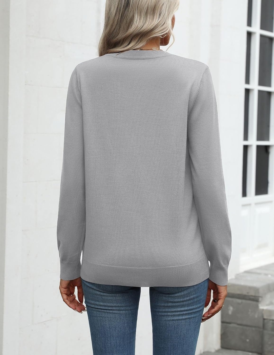 image:imageZeagoo Womens Sweaters Long Sleeve Tops Classic Fall Clothes Crewneck TopsGray