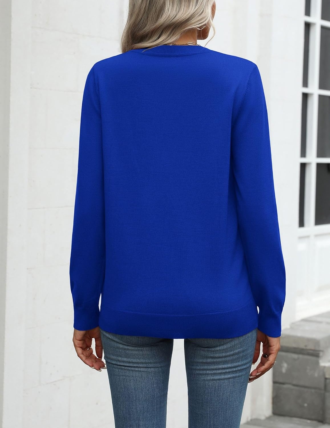 image:imageZeagoo Womens Sweaters Long Sleeve Tops Classic Fall Clothes Crewneck TopsNavy Blue