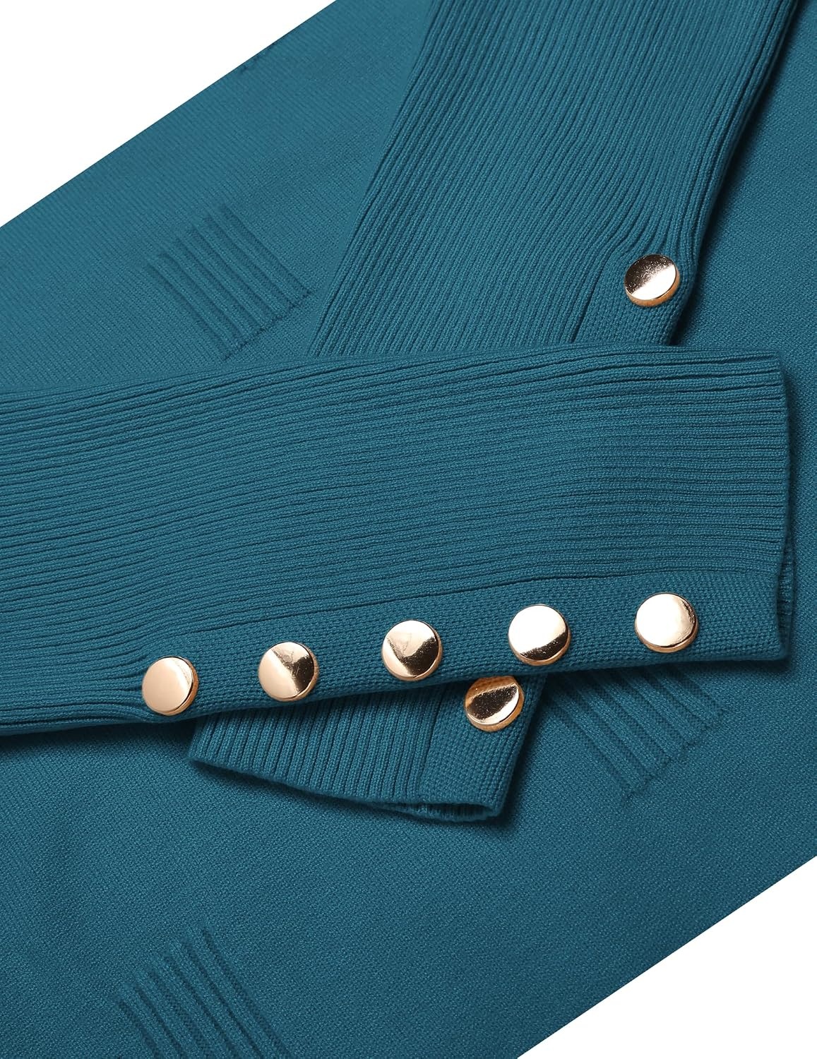 image:imageZeagoo Womens V Neck Sweaters Long Sleeve Lightweight with Buttons OufitsBlue