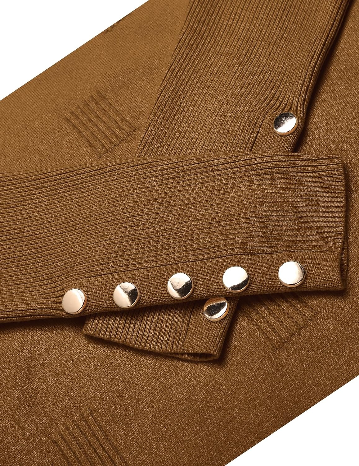image:imageZeagoo Womens V Neck Sweaters Long Sleeve Lightweight with Buttons OufitsBrownie