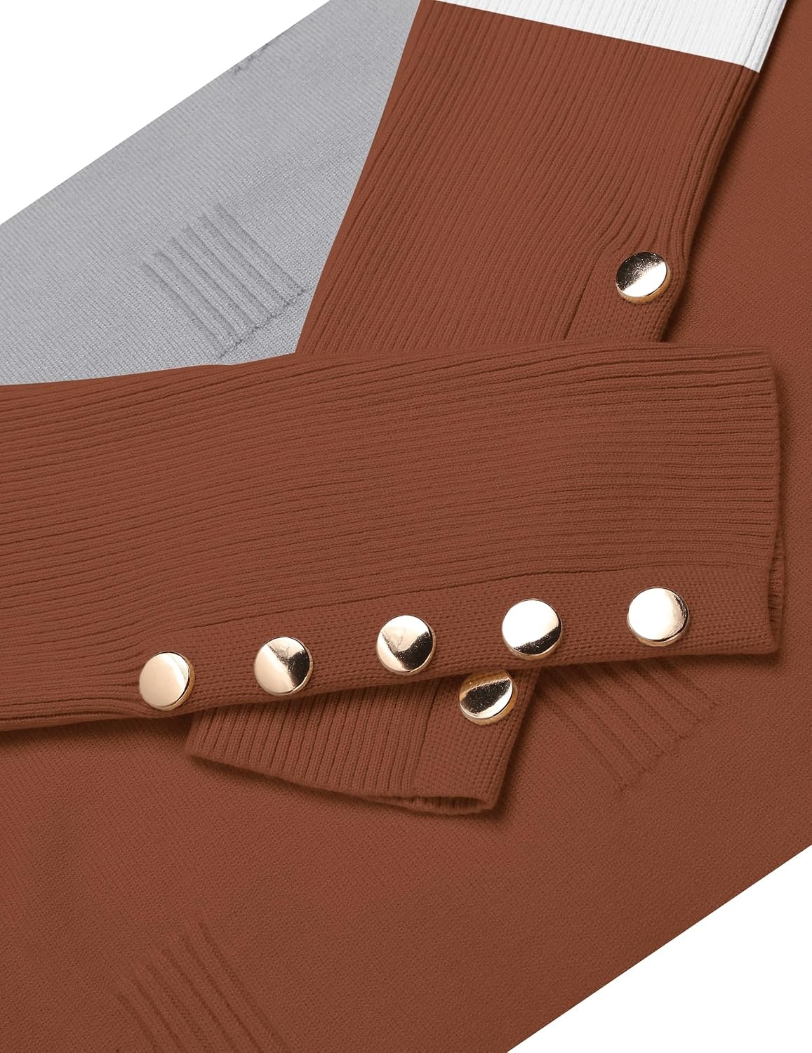 image:imageZeagoo Womens V Neck Sweaters Long Sleeve Lightweight with Buttons OufitsCgrey Caramel