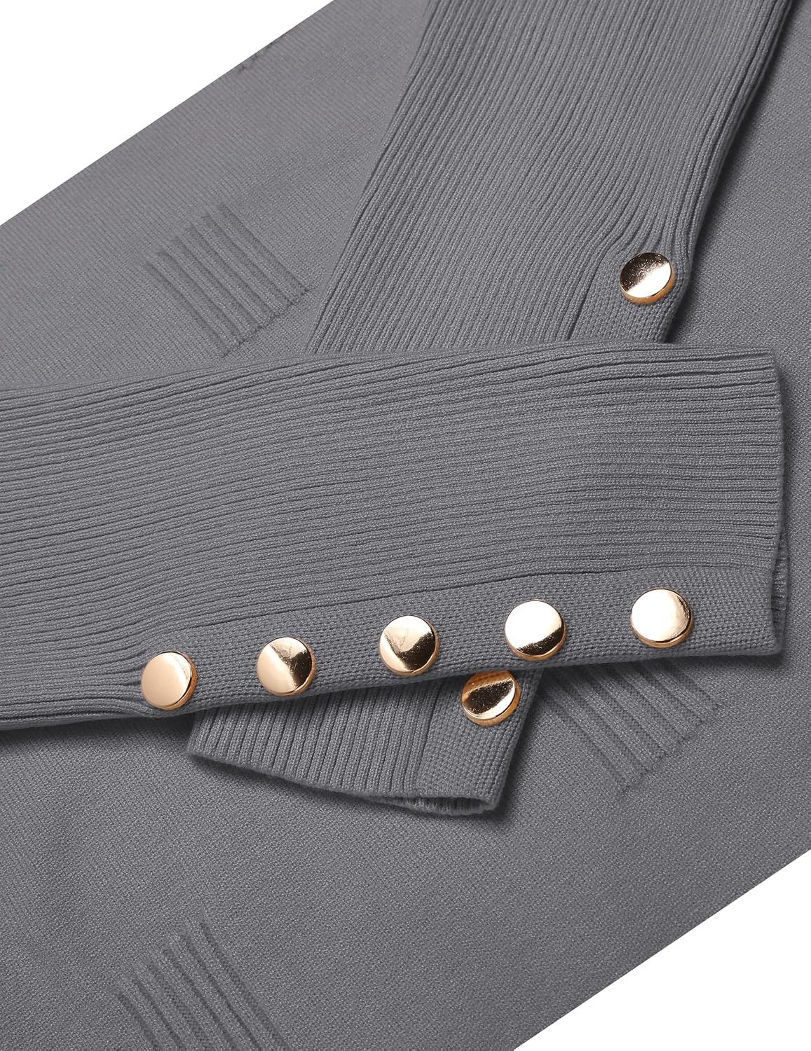 image:imageZeagoo Womens V Neck Sweaters Long Sleeve Lightweight with Buttons OufitsGray