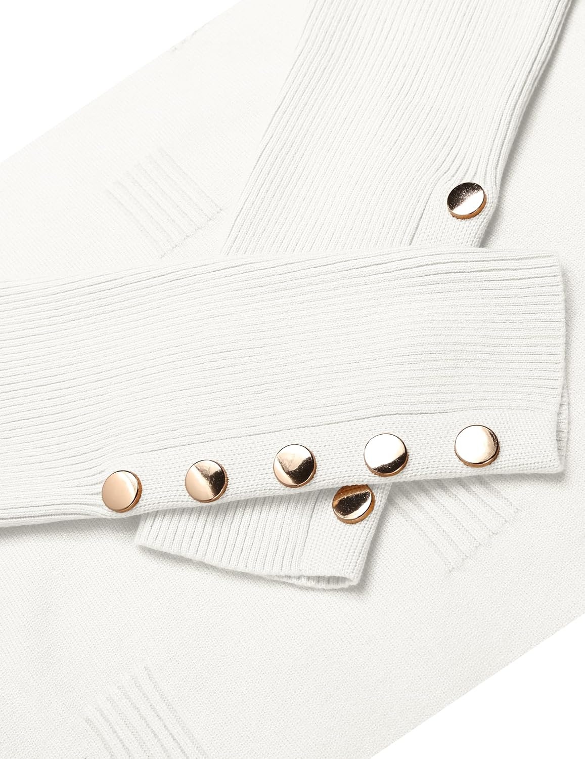 image:imageZeagoo Womens V Neck Sweaters Long Sleeve Lightweight with Buttons OufitsWhite