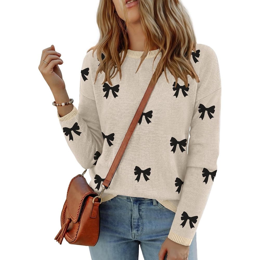 image:imageZeagoo Sweaters for Women Fall Outfits Trendy 2026 Long Sleeve Shirts Bussiness Casual Knit Pullover Sweater TopsBowkhaki