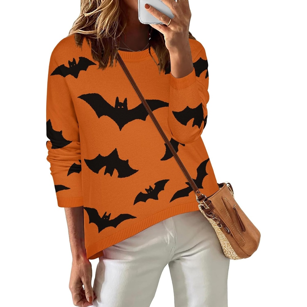 image:imageZeagoo Sweaters for Women Fall Outfits Trendy 2026 Long Sleeve Shirts Bussiness Casual Knit Pullover Sweater TopsHalloween