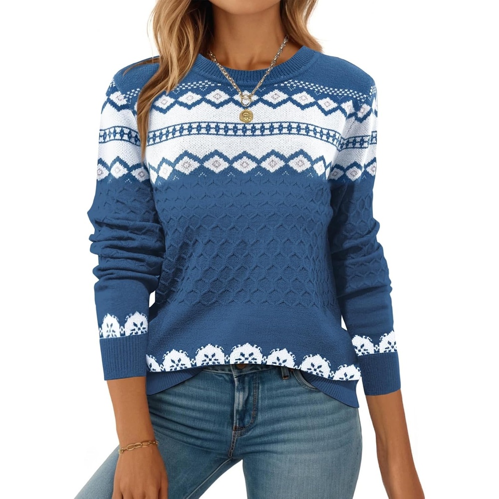 image:imageZeagoo Womens Fall Sweaters Long Sleeve Crew Neck Ribbed Knit Pullover TopsJh732