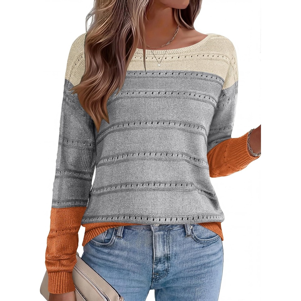 image:imageZeagoo Womens Sweaters Cute Long Sleeve Off The Shoulder Pullover Tops Hollow Out Crochet Dressy Casual OutfitsPat1