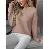 Zeagoo Fall Sweaters for Women 2026 Long Sleeve Crewneck Ribbed Knit Pullover Sweater Loose Fit Basic Jumper Tops(A Apricot)