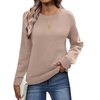 Zeagoo Fall Sweaters for Women 2026 Long Sleeve Crewneck Ribbed Knit Pullover Sweater Loose Fit Basic Jumper Tops(A Apricot)