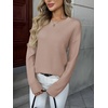 Zeagoo Fall Sweaters for Women 2026 Long Sleeve Crewneck Ribbed Knit Pullover Sweater Loose Fit Basic Jumper Tops(A Apricot)