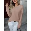 Zeagoo Fall Sweaters for Women 2026 Long Sleeve Crewneck Ribbed Knit Pullover Sweater Loose Fit Basic Jumper Tops(A Apricot)