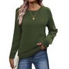 Zeagoo Fall Sweaters for Women 2026 Long Sleeve Crewneck Ribbed Knit Pullover Sweater Loose Fit Basic Jumper Tops(A Army Green)