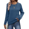 Zeagoo Fall Sweaters for Women 2026 Long Sleeve Crewneck Ribbed Knit Pullover Sweater Loose Fit Basic Jumper Tops(A Blue)