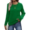 Zeagoo Fall Sweaters for Women 2026 Long Sleeve Crewneck Ribbed Knit Pullover Sweater Loose Fit Basic Jumper Tops(A Green)