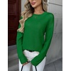 Zeagoo Fall Sweaters for Women 2026 Long Sleeve Crewneck Ribbed Knit Pullover Sweater Loose Fit Basic Jumper Tops(A Green)