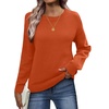 Zeagoo Fall Sweaters for Women 2026 Long Sleeve Crewneck Ribbed Knit Pullover Sweater Loose Fit Basic Jumper Tops(A Orange)