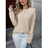 Zeagoo Fall Sweaters for Women 2026 Long Sleeve Crewneck Ribbed Knit Pullover Sweater Loose Fit Basic Jumper Tops(A Warm Apricot)