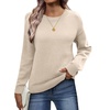 Zeagoo Fall Sweaters for Women 2026 Long Sleeve Crewneck Ribbed Knit Pullover Sweater Loose Fit Basic Jumper Tops(A Warm Apricot)