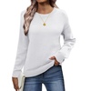 Zeagoo Fall Sweaters for Women 2026 Long Sleeve Crewneck Ribbed Knit Pullover Sweater Loose Fit Basic Jumper Tops(A White)