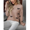 Zeagoo Fall Sweaters for Women 2026 Long Sleeve Crewneck Ribbed Knit Pullover Sweater Loose Fit Basic Jumper Tops(Aa Bow625)