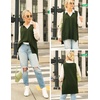 Zeagoo Sweater Vest Women Sleeveless V Neck Oversized Pullover Knitted Tops 2026 Fall Outfits(Army Green)