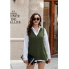 Zeagoo Sweater Vest Women Sleeveless V Neck Oversized Pullover Knitted Tops 2026 Fall Outfits(Army Green)