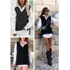Zeagoo Sweater Vest Women Sleeveless V Neck Oversized Pullover Knitted Tops 2026 Fall Outfits(Black)