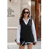 Zeagoo Sweater Vest Women Sleeveless V Neck Oversized Pullover Knitted Tops 2026 Fall Outfits(Black)