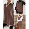 Zeagoo Sweater Vest Women Sleeveless V Neck Oversized Pullover Knitted Tops 2026 Fall Outfits(Brown)