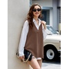 Zeagoo Sweater Vest Women Sleeveless V Neck Oversized Pullover Knitted Tops 2026 Fall Outfits(Brown)