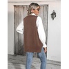 Zeagoo Sweater Vest Women Sleeveless V Neck Oversized Pullover Knitted Tops 2026 Fall Outfits(Brown)