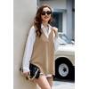 Zeagoo Sweater Vest Women Sleeveless V Neck Oversized Pullover Knitted Tops 2026 Fall Outfits(Camel)