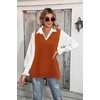 Zeagoo Sweater Vest Women Sleeveless V Neck Oversized Pullover Knitted Tops 2026 Fall Outfits(Caramel)