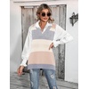 Zeagoo Sweater Vest Women Sleeveless V Neck Oversized Pullover Knitted Tops 2026 Fall Outfits(Color Block Beige)