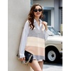Zeagoo Sweater Vest Women Sleeveless V Neck Oversized Pullover Knitted Tops 2026 Fall Outfits(Color Block Beige)