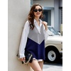 Zeagoo Sweater Vest Women Sleeveless V Neck Oversized Pullover Knitted Tops 2026 Fall Outfits(Color Block Navy)