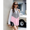 Zeagoo Sweater Vest Women Sleeveless V Neck Oversized Pullover Knitted Tops 2026 Fall Outfits(Color Block Pink)
