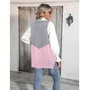 Zeagoo Sweater Vest Women Sleeveless V Neck Oversized Pullover Knitted Tops 2026 Fall Outfits(Color Block Pink)
