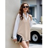 Zeagoo Sweater Vest Women Sleeveless V Neck Oversized Pullover Knitted Tops 2026 Fall Outfits(Dark Apricot)