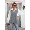 Zeagoo Sweater Vest Women Sleeveless V Neck Oversized Pullover Knitted Tops 2026 Fall Outfits(Grey)