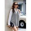 Zeagoo Sweater Vest Women Sleeveless V Neck Oversized Pullover Knitted Tops 2026 Fall Outfits(Grey)
