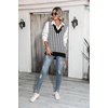 Zeagoo Sweater Vest Women Sleeveless V Neck Oversized Pullover Knitted Tops 2026 Fall Outfits(Houndstooth Black and White)