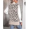 Zeagoo Sweater Vest Women Sleeveless V Neck Oversized Pullover Knitted Tops 2026 Fall Outfits(Leopard Apricot)