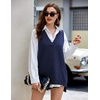 Zeagoo Sweater Vest Women Sleeveless V Neck Oversized Pullover Knitted Tops 2026 Fall Outfits(Navy Blue)