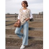 Zeagoo Sweater Vest Women Sleeveless V Neck Oversized Pullover Knitted Tops 2026 Fall Outfits(Polka Dots Apricot)
