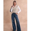 Zeagoo Sweater Vest Women Sleeveless V Neck Oversized Pullover Knitted Tops 2026 Fall Outfits(Polka Dots Apricot)