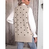 Zeagoo Sweater Vest Women Sleeveless V Neck Oversized Pullover Knitted Tops 2026 Fall Outfits(Polka Dots Apricot)